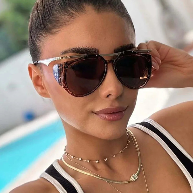 TEEK - Bended Oversized Double Bridge Sunglasses EYEGLASSES theteekdotcom