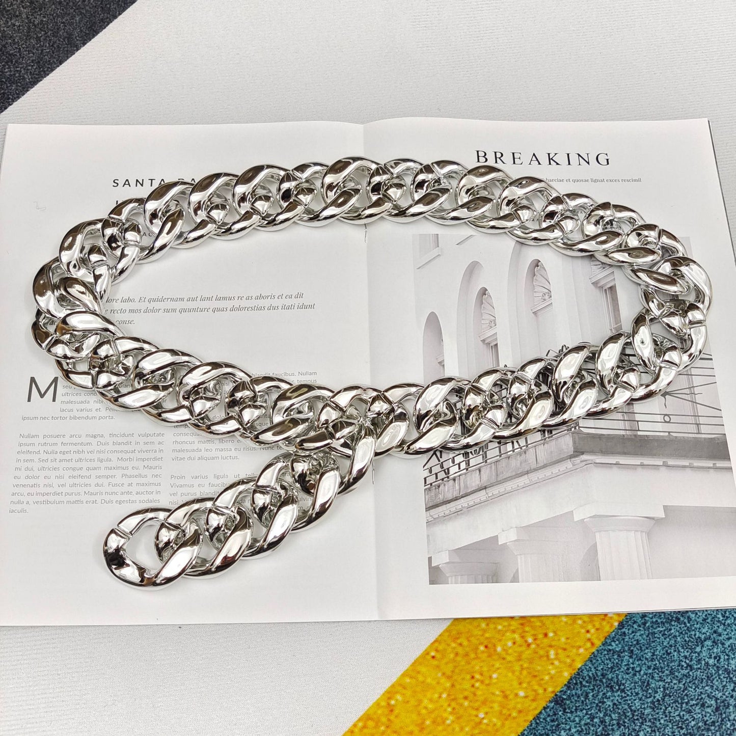 TEEK - Link Chain Belt Women BELT theteekdotcom Silver 90cm/35.4in 