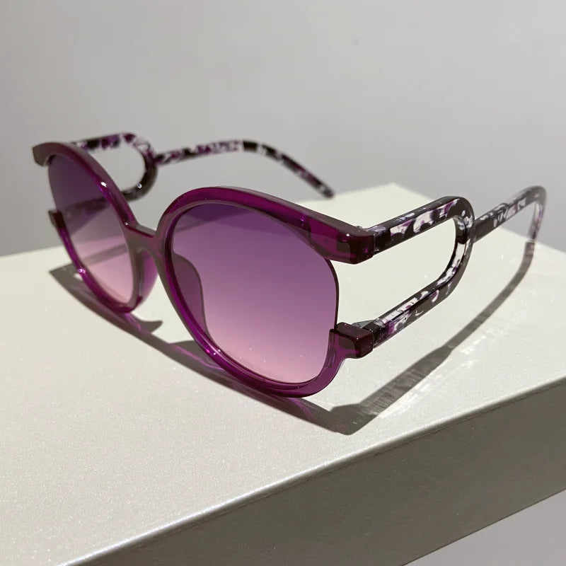 TEEK - Two-Color Chipped Circle Rim Sunglasses EYEGLASSES theteekdotcom   