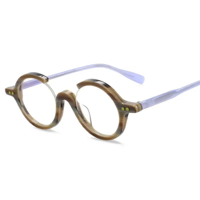 TEEK - Round Frame Half Frame Reading or Nearsighted Glasses EYEGLASSES theteekdotcom