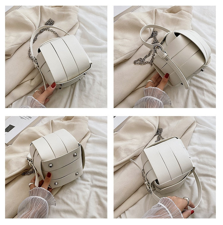TEEK - Striped Cube Handbag BAG theteekdotcom   