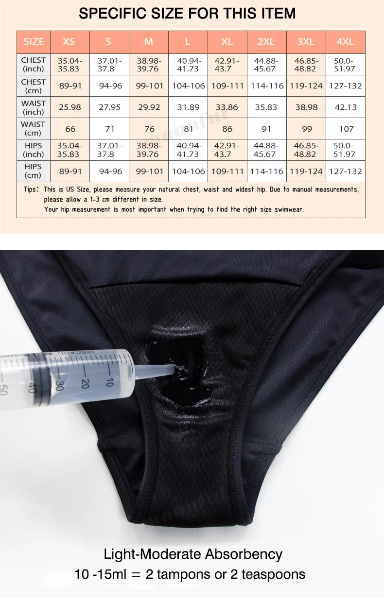 TEEK - Black Menstrual Leak-Proof Swimsuit SWIMWEAR theteekdotcom   