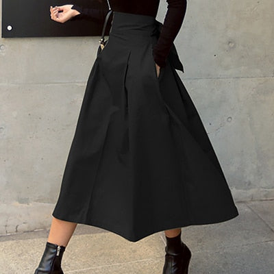 TEEK - Back Bow Skirt SKIRT theteekdotcom Black US XS/ Garment Tag M 