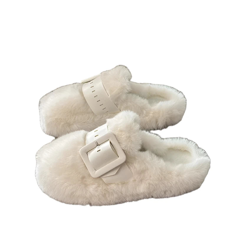 TEEK - Plush Thicked Platform Anti-Slip Slippers SHOES theteekdotcom beige B 6 