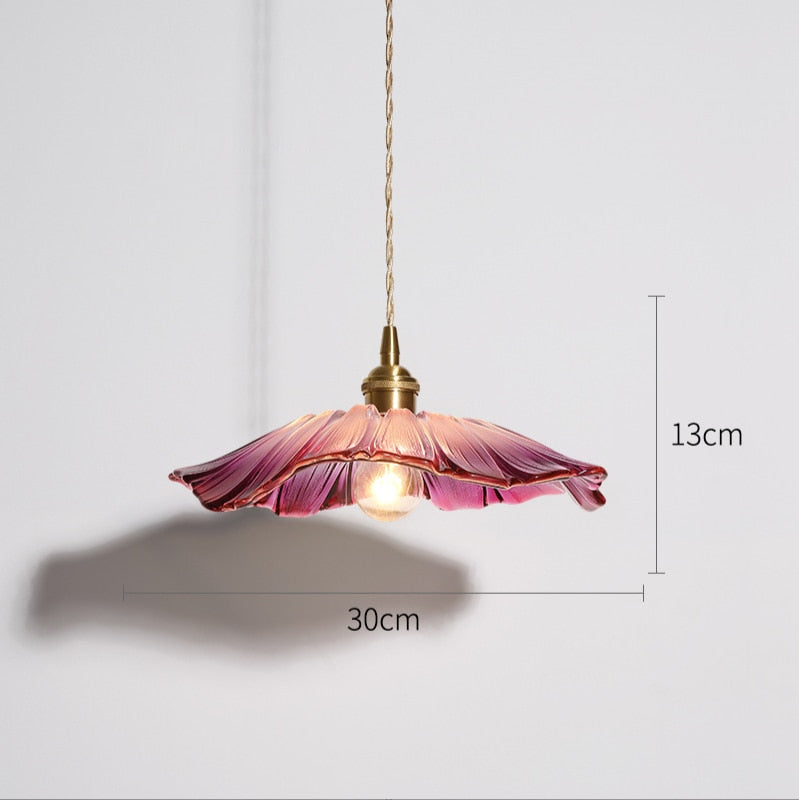 TEEK - Flower Glass Hanging Lighting HOME DECOR theteekdotcom Purple  