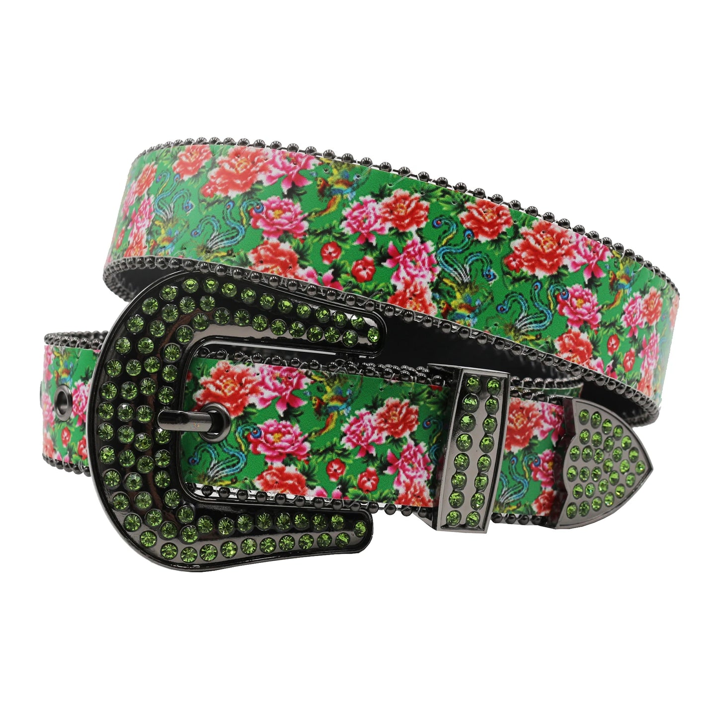 TEEK - Flower Print Belts BELT theteekdotcom MDH-Green 105cm/41.34in 