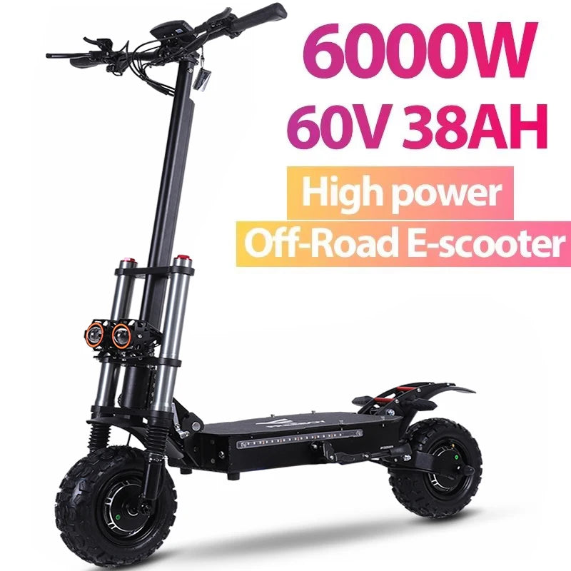 TEEK - Black 6000W High Power Adult Electric Scooter Foldable 60 Miles 50 Mph Fast Electric Scooter TRANSPORTATION theteekdotcom