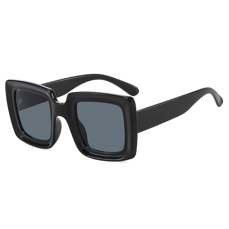 TEEK - Plunking Square Sunglasses EYEGLASSES theteekdotcom Black-Black  
