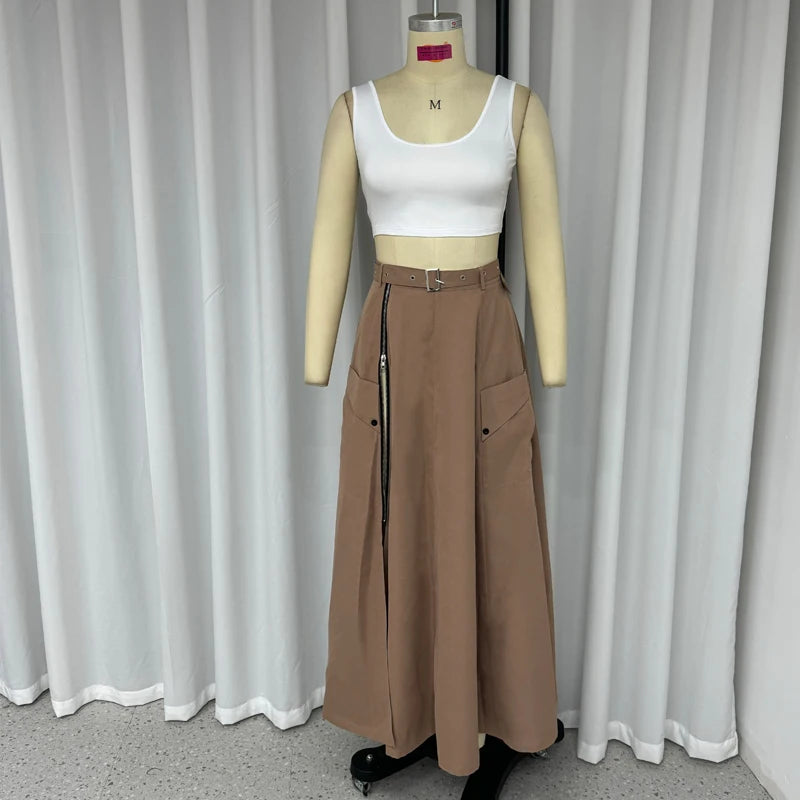 TEEK - Zipper Slip Skirt 2 Piece Set SKIRT theteekdotcom   