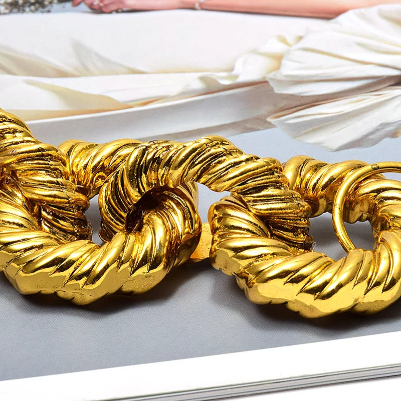 TEEK - Gold Tone Metal Hoops Bracelet JEWELRY theteekdotcom