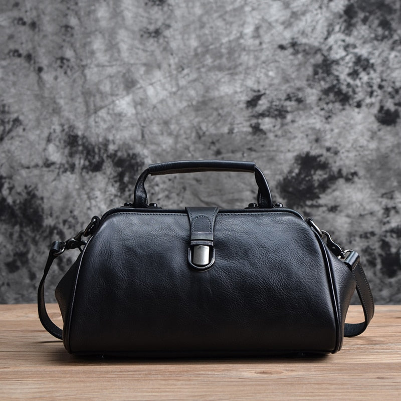 TEEK - Vintage Handmade Doctor-Style Handbag BAG theteekdotcom Black  