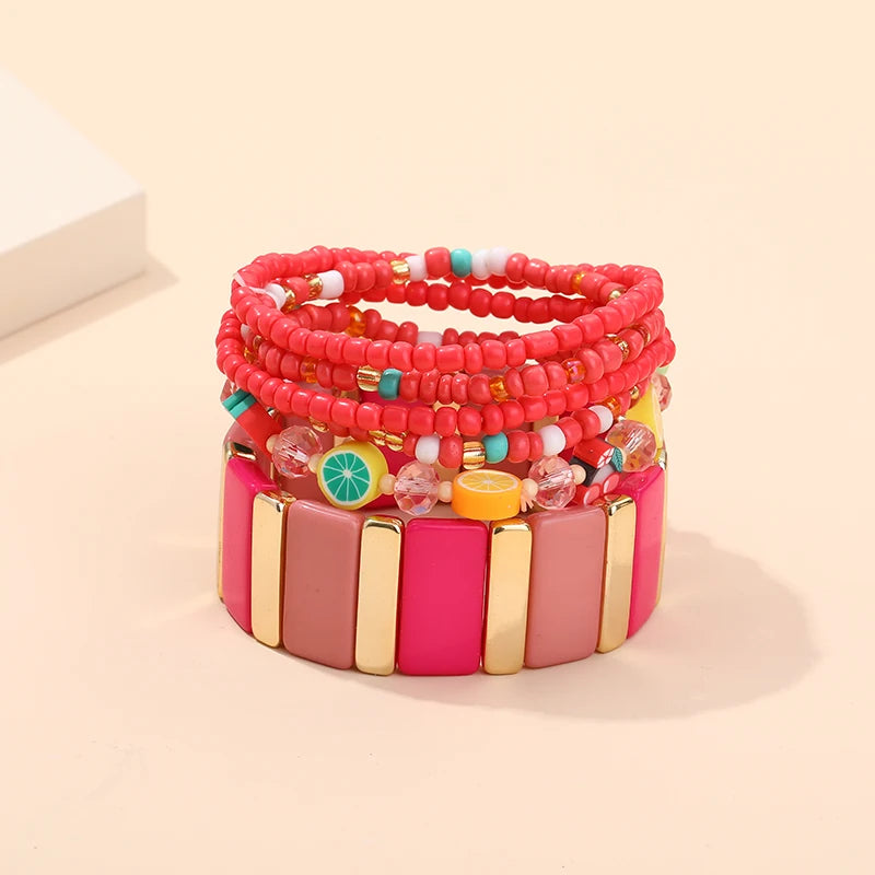 TEEK - Bohemian Multi-Layer Seed Beads Bangles JEWELRY theteekdotcom KR43-16  