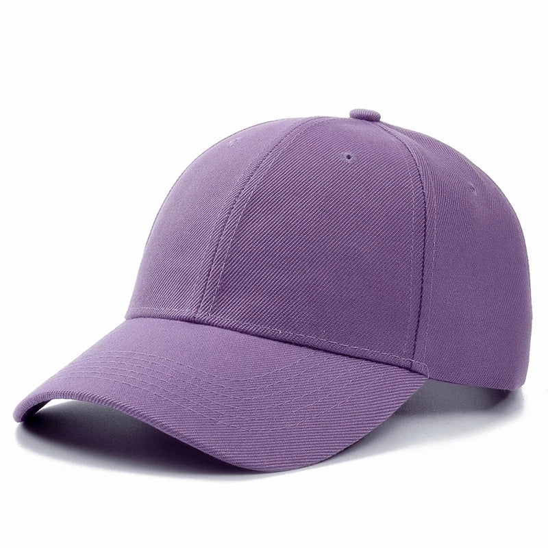 Unisex Cap Casual Plain Baseball Cap Adjustable Snapback Hats For Women Men Hip Hop Cap Street Dad Hat TEEK Light Purple
