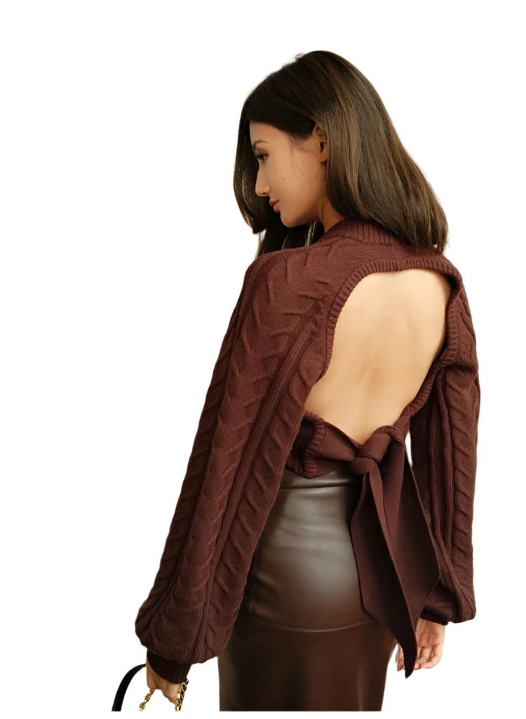 TEEK - Soft Brown Back Slit High Waist Long Skirt SKIRT theteekdotcom   