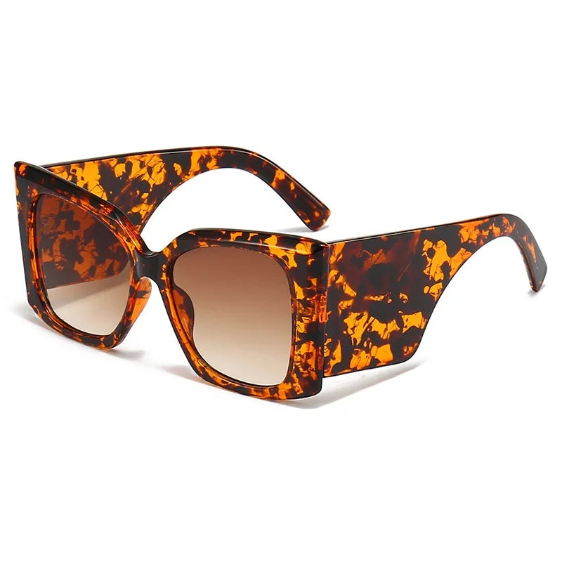 TEEK - Oversized Square Sunglasses Wide Glasses EYEGLASSES theteekdotcom leopard