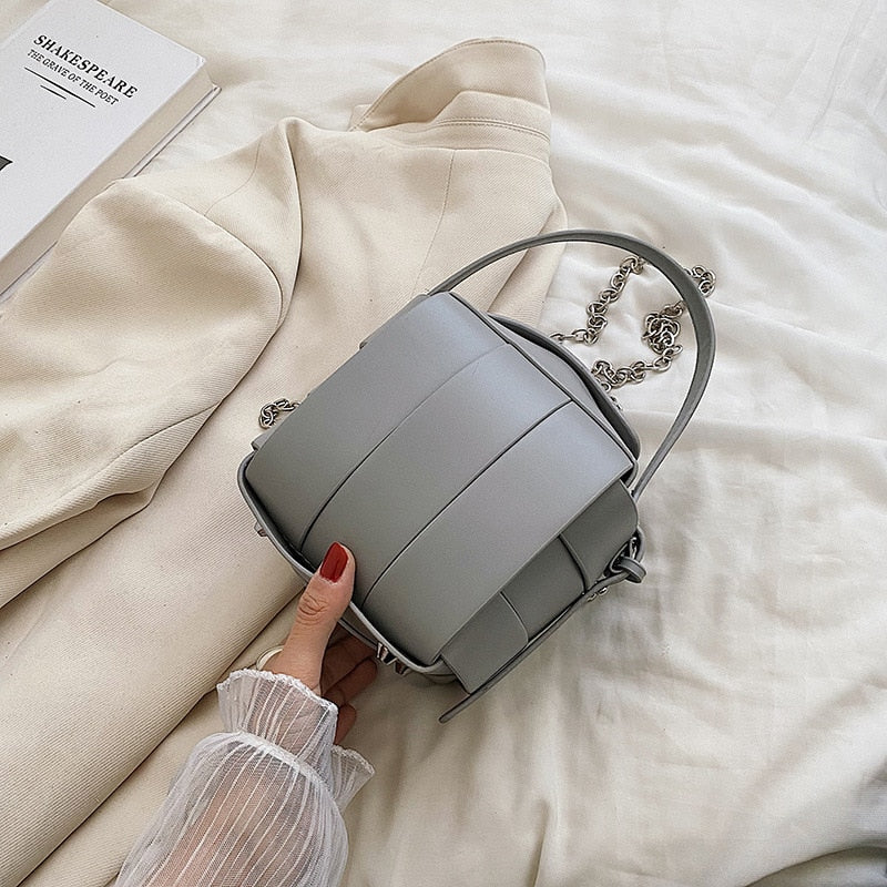 TEEK - Striped Cube Handbag BAG theteekdotcom Gray  