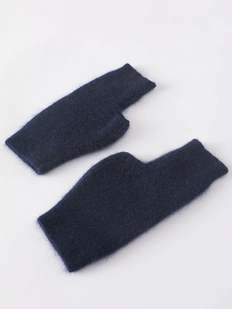 TEEK - Soft Fuzz Fingerless Gloves GLOVES theteekdotcom 05 Navy  