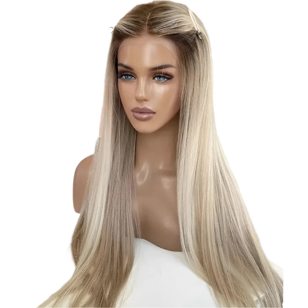 TEEK - Sade Ombre Platinum Ash Blonde Remy Wig HAIR theteekdotcom 22INCHES 180% 