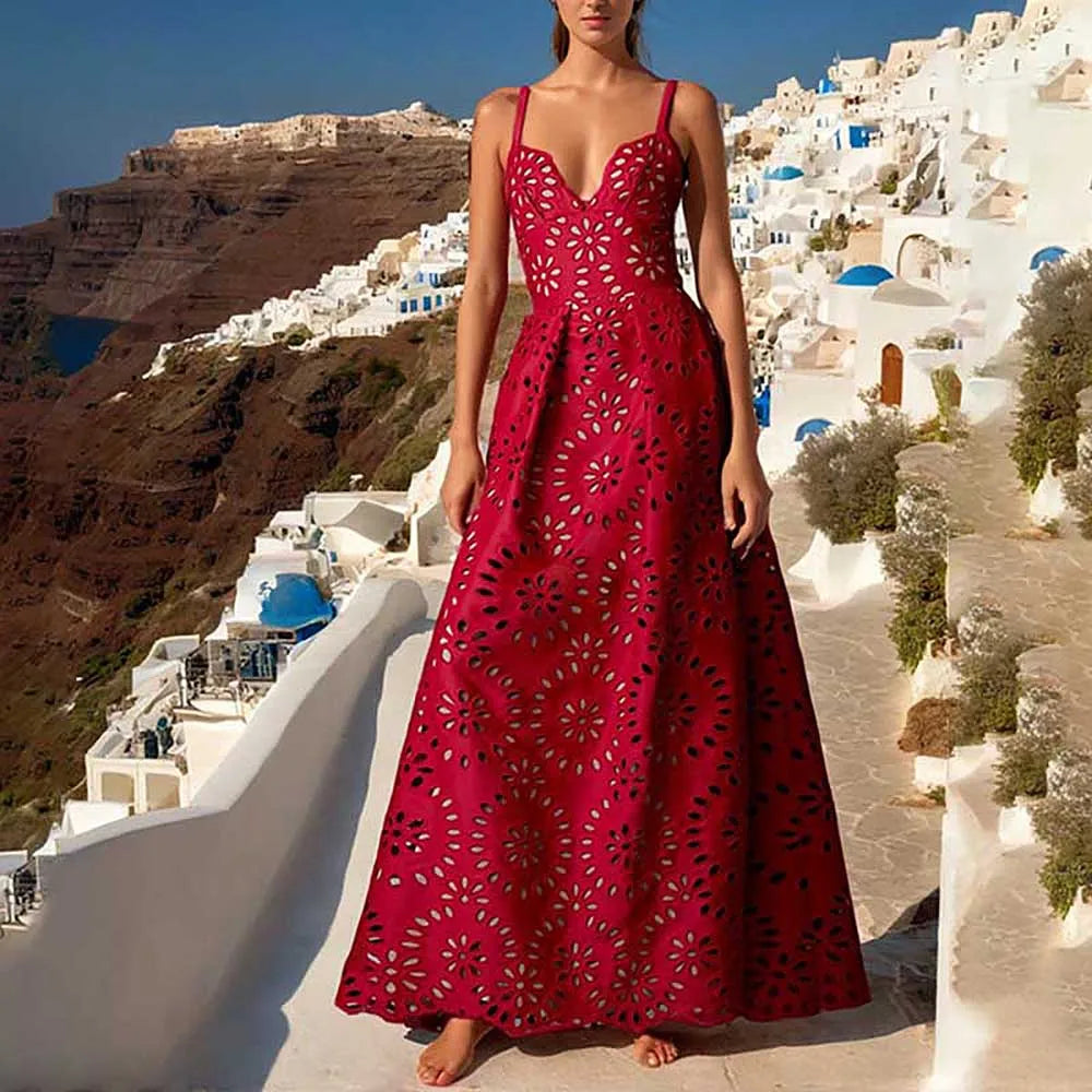 TEEK - Flower Hollow One Piece Swimsuit and Skirt