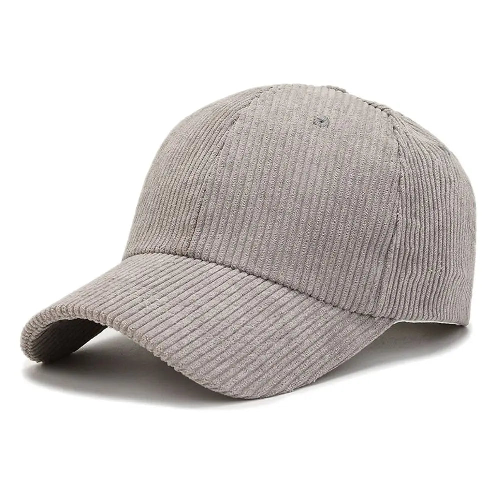 Outdoor Adjustable Hip Hop Spring Autumn Corduroy Baseball Cap Vintage Baseball Hat Women Men TEEK Grey