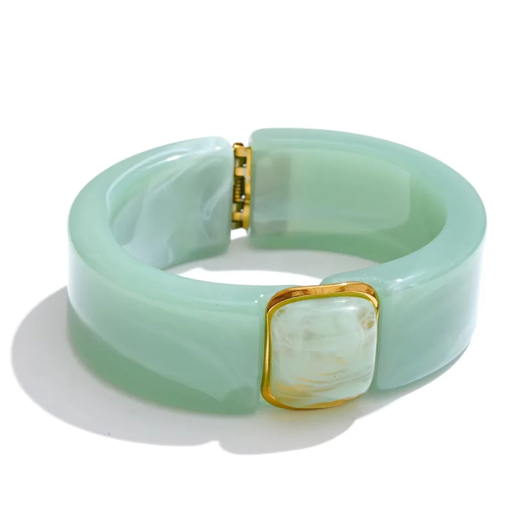 TEEK - Thick Bracelet Bangle JEWELRY theteekdotcom Green 2