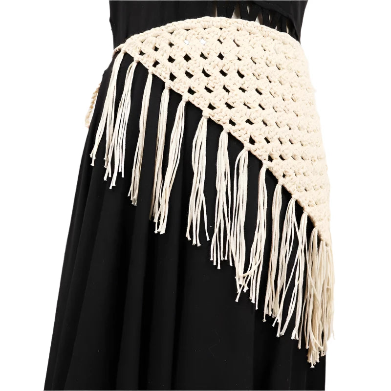 TEEK - Knitted Tassels Irregular Long Belt BELT theteekdotcom   