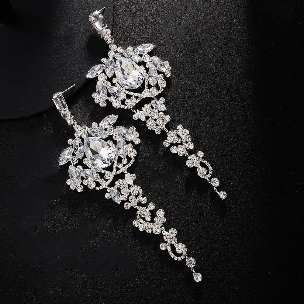 TEEK - Rhinestone Exaggerated Dangle Earrings JEWELRY theteekdotcom