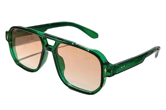 TEEK - Vintage Double Bridges Square Sunglasses EYEGLASSES theteekdotcom Green