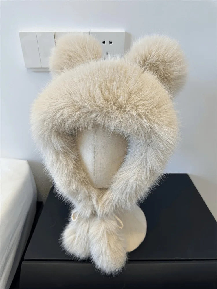 TEEK - Faux Fox Plush Bear Ear Hat HAT theteekdotcom   