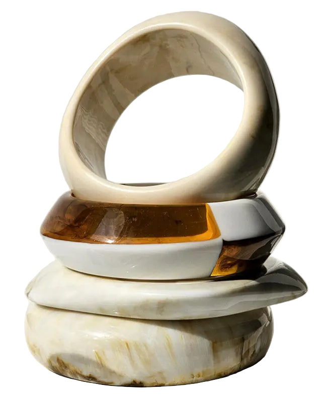 TEEK - Beach Stone Beige Irregular Wide Bracelet JEWELRY theteekdotcom