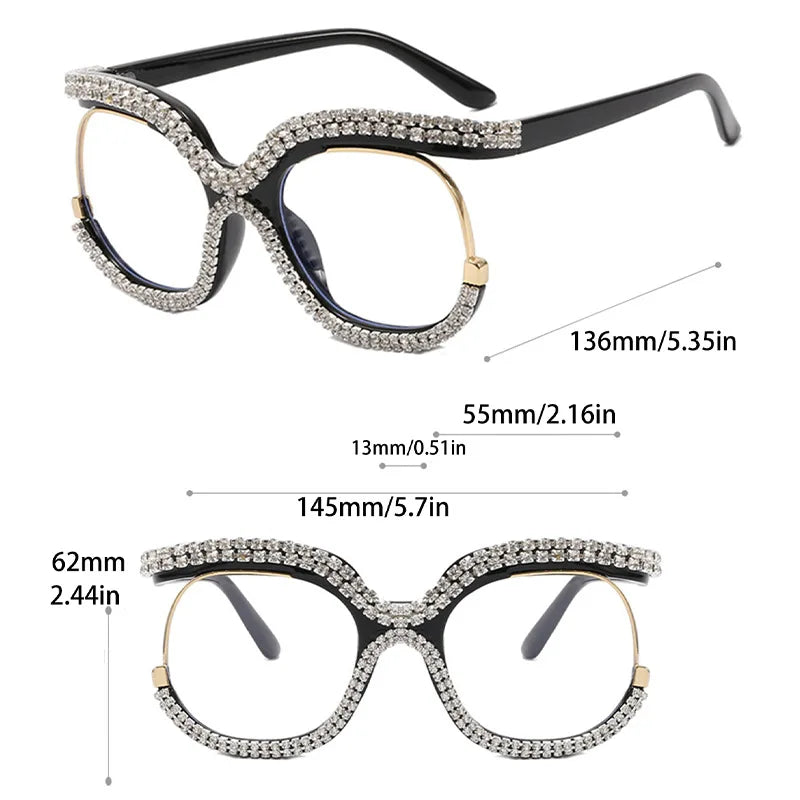 TEEK - Oversized Owl Diamond Glasses EYEGLASSES theteekdotcom