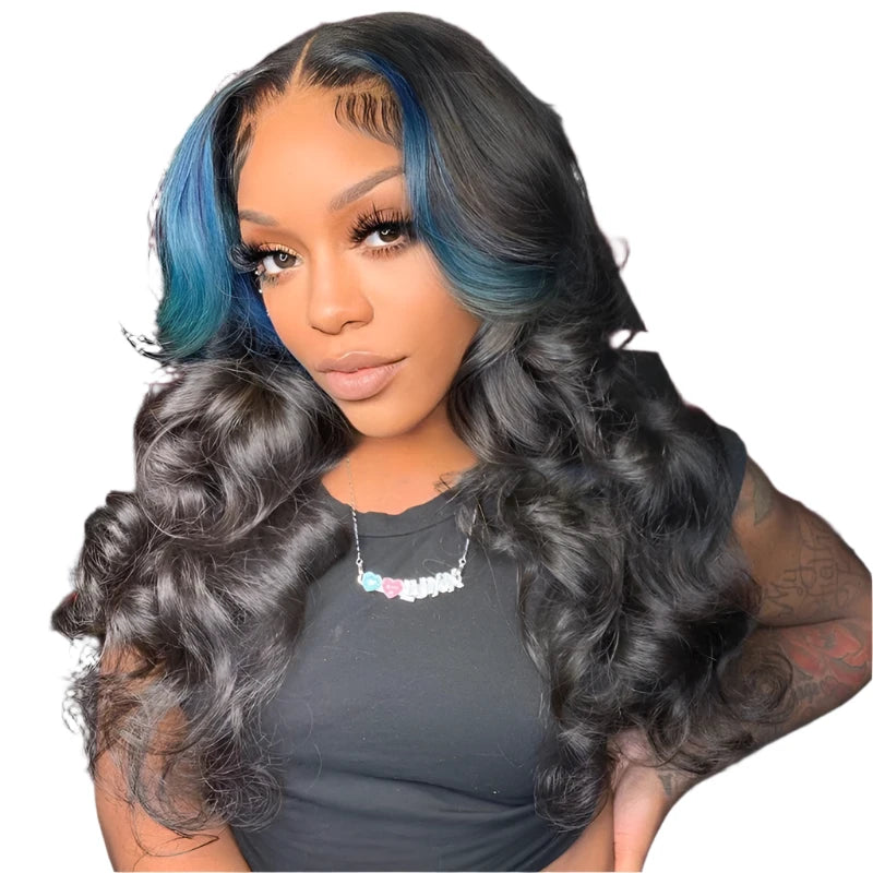 TEEK - Blue Ombre Brazilian Body Wave Lace Front Wig HAIR theteekdotcom   