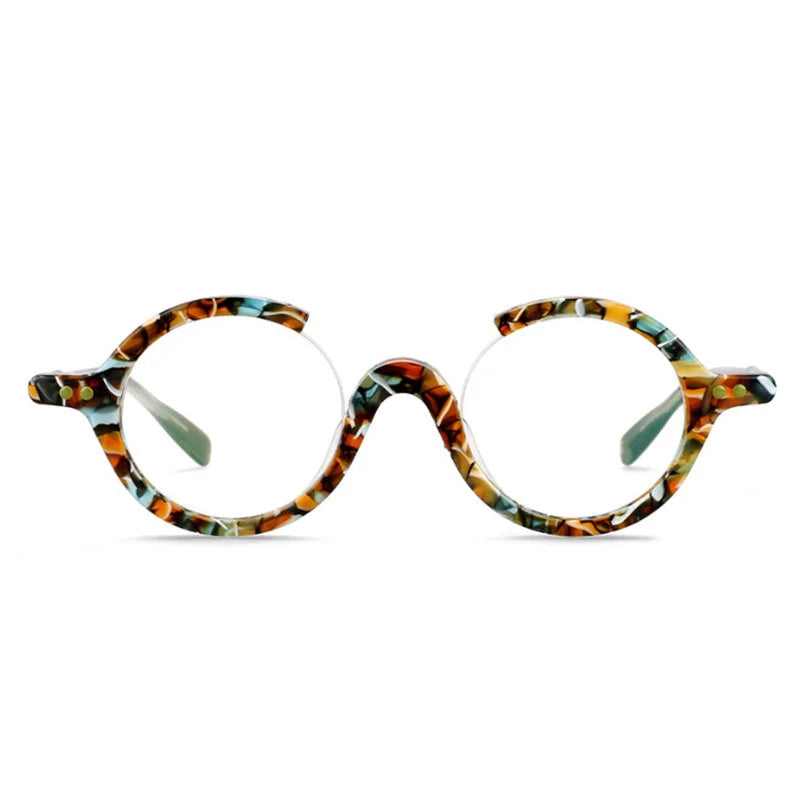TEEK - Round Frame Half Frame Reading or Nearsighted Glasses EYEGLASSES theteekdotcom