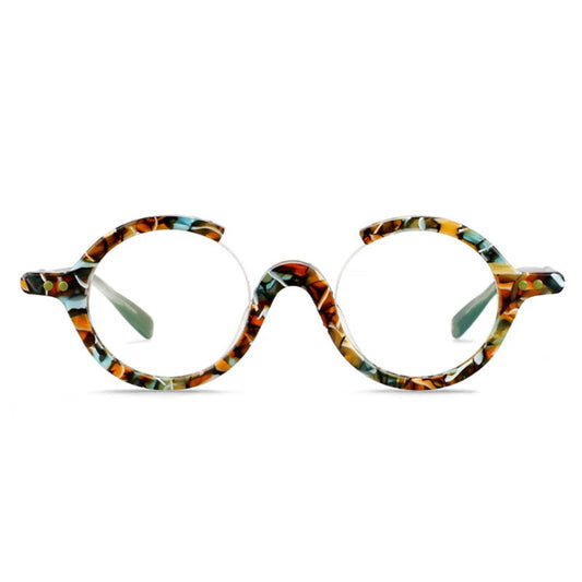 TEEK - Round Frame Half Frame Reading or Nearsighted Glasses EYEGLASSES theteekdotcom