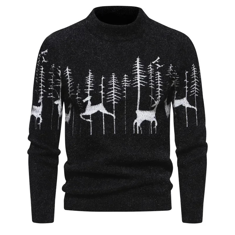 TEEK - Mens Soft Sir Knit Sweater  Pullover TOPS theteekdotcom Black-H06 L 