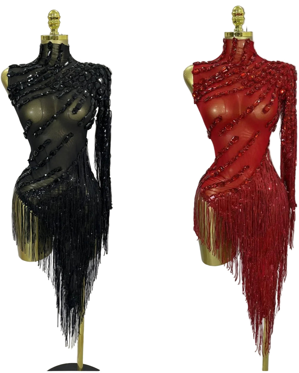 TEEK - Sparkly Tassel Sheer Dress DRESS theteekdotcom