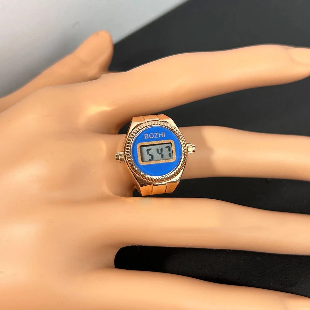 TEEK - Mini Electronic Digital Watch Finger Rings WATCH theteekdotcom rose-dark blue  