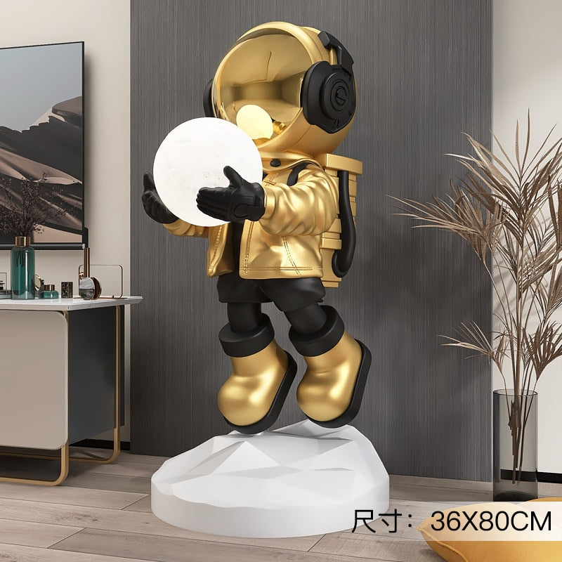 TEEK - Large Astronaut Floor Statue Lamp HOME DECOR theteekdotcom Gold 80-120cm | 2ft 7.5in-3ft 11.25in 