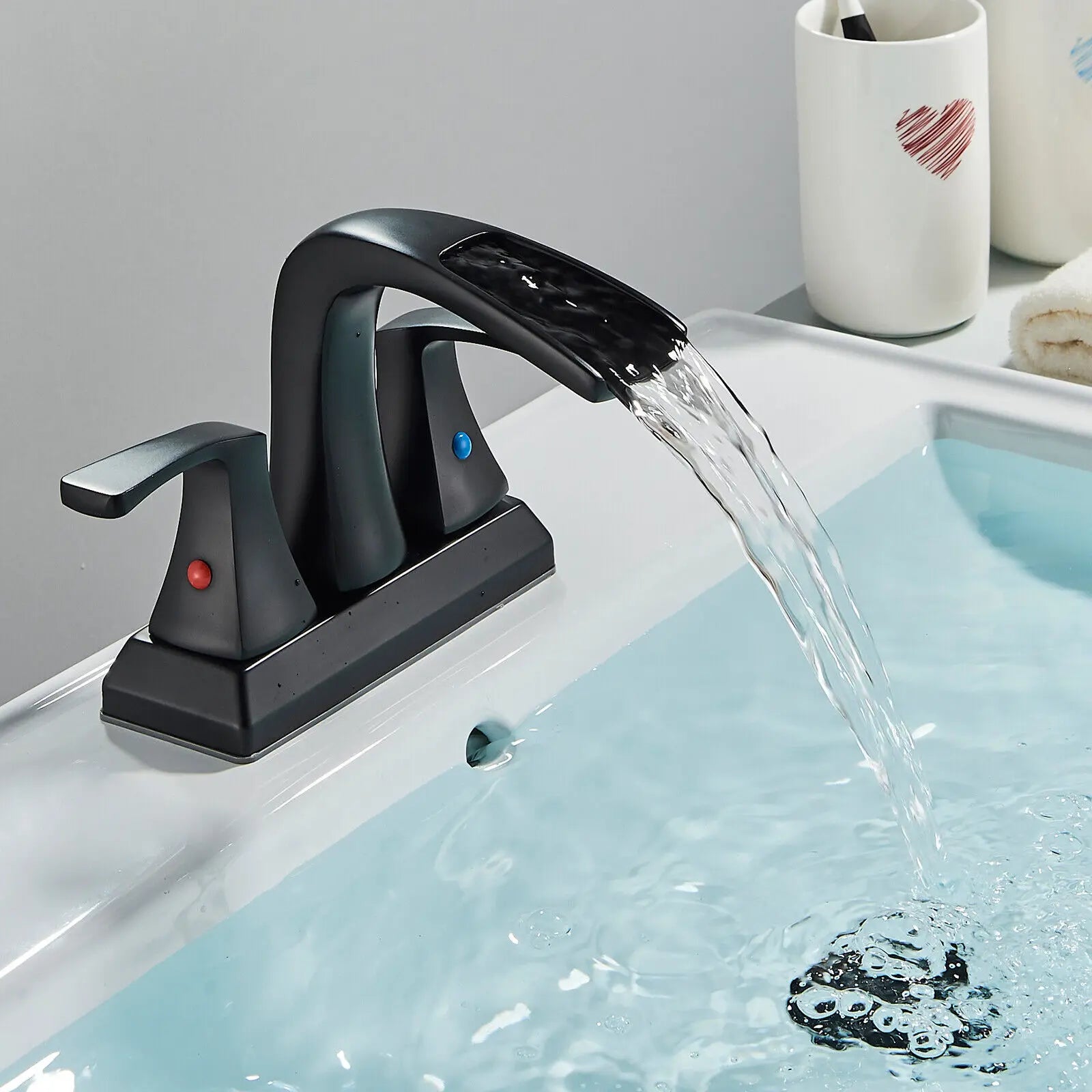 TEEK - 4” Waterfall Bathroom Sink Faucet HOME DECOR theteekdotcom   