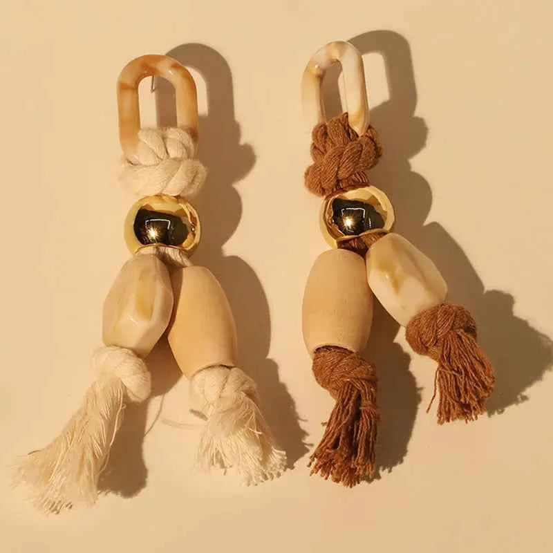 TEEK - White Light Yellow Gold Long Beads &Ropes Earrings JEWELRY theteekdotcom