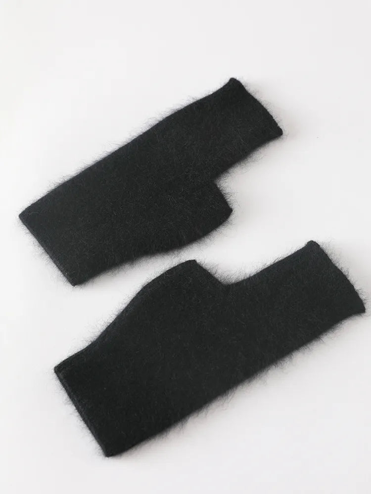 TEEK - Soft Fuzz Fingerless Gloves GLOVES theteekdotcom 10 Black  