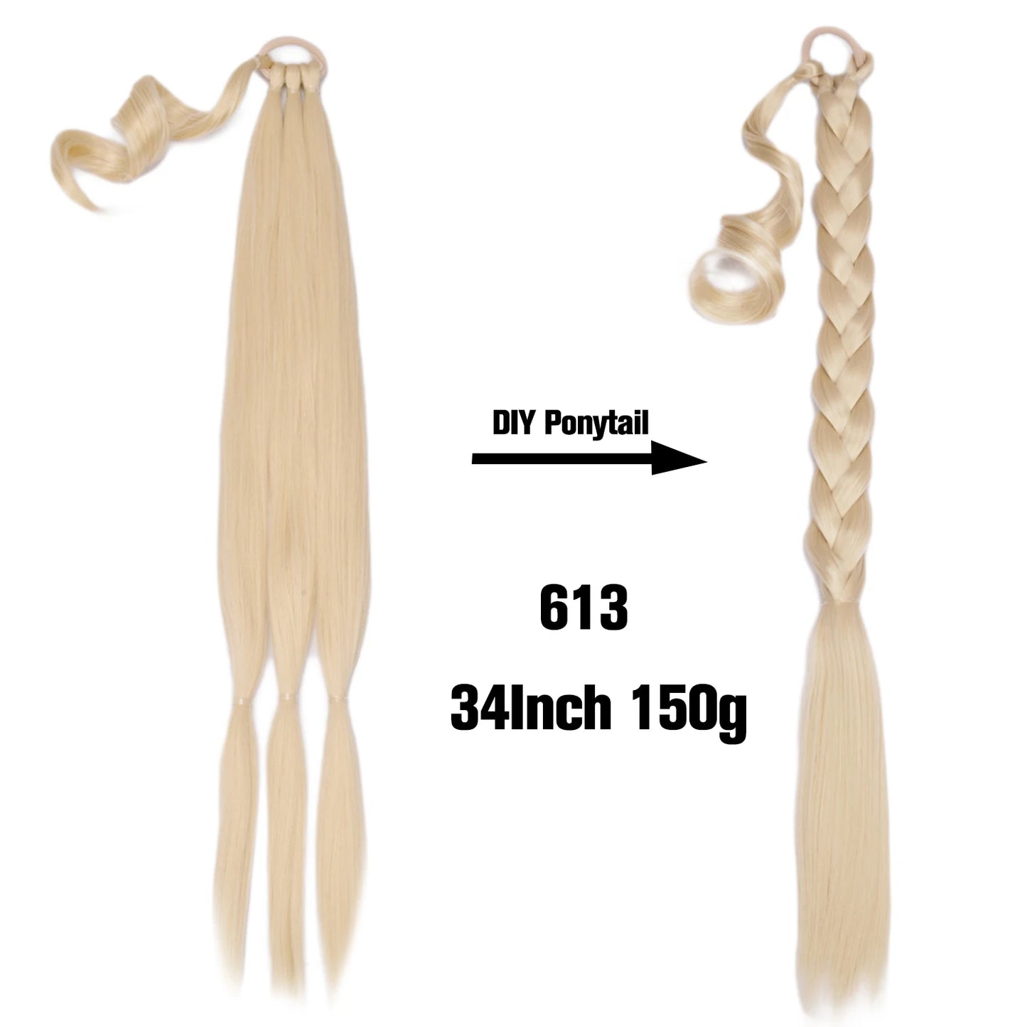 TEEK - 20 Inch Long Braided Synthetic PonytailHair Extension