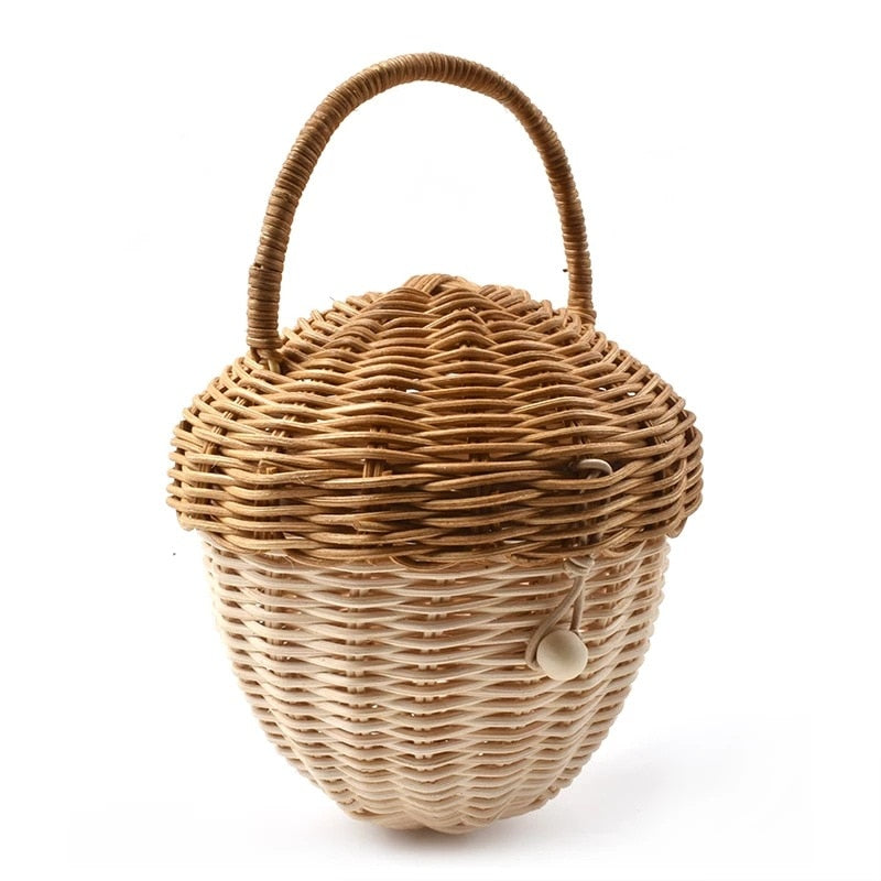 TEEK - Mushroom Basket and Acorn Straw Bags BAG theteekdotcom Acrorn  