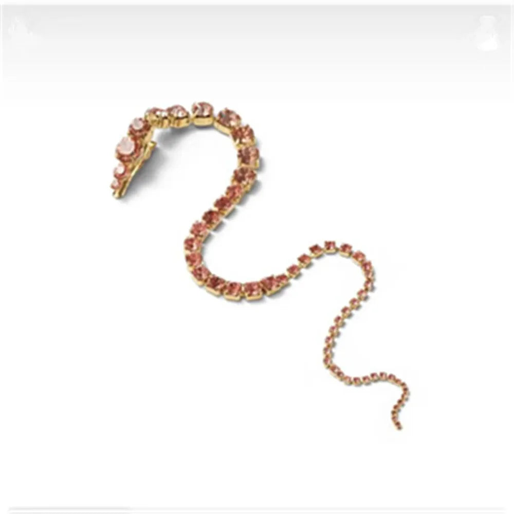 TEEK - Crystal Long Tassel Snake Hair Jewelry HAIR CARE theteekdotcom Pink Silver 