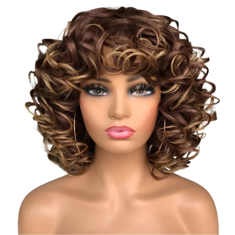 TEEK - Fluffy Short Hair Afro Bangs CurlyWig HAIR theteekdotcom 33-27 14inches 