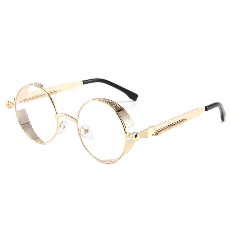 TEEK - Metal Round Mirror Glasses EYEGLASSES theteekdotcom Gold Clear CHINA 1 pcs