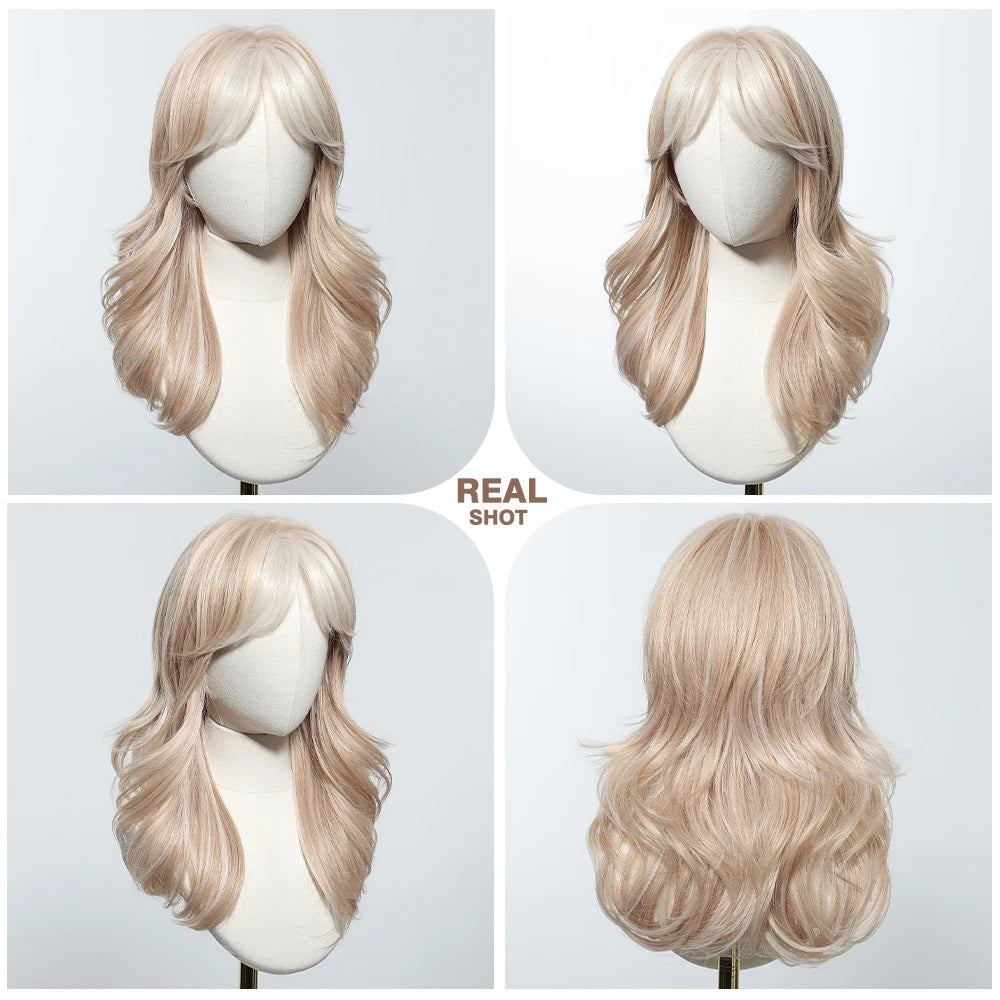 TEEK - Medium Length Wavy Bang Synthetic Wig HAIR theteekdotcom   