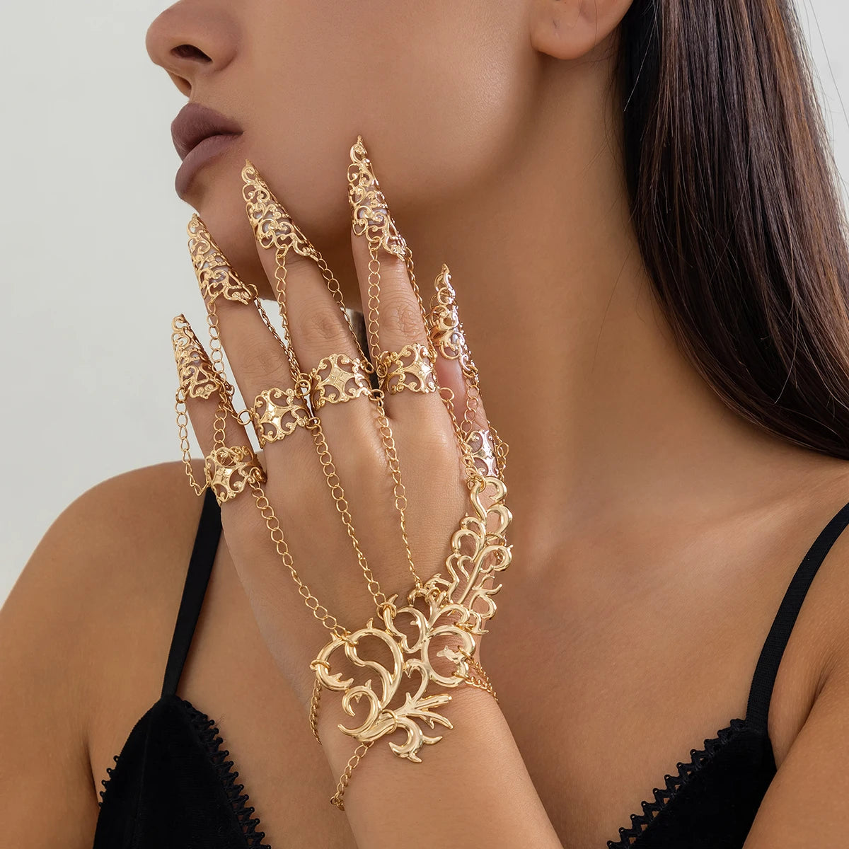 TEEK - Exaggerated Thai Lace Chain Hand Jewelry JEWELRY theteekdotcom Gold  