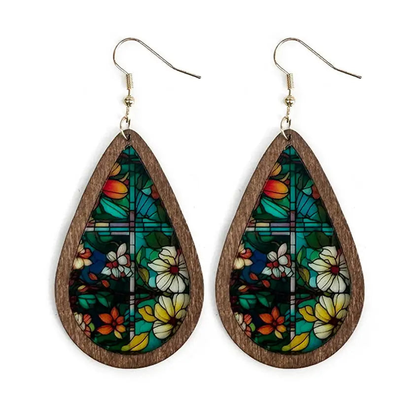 TEEK - Mosaic Stained Glass Earrings JEWELRY theteekdotcom   