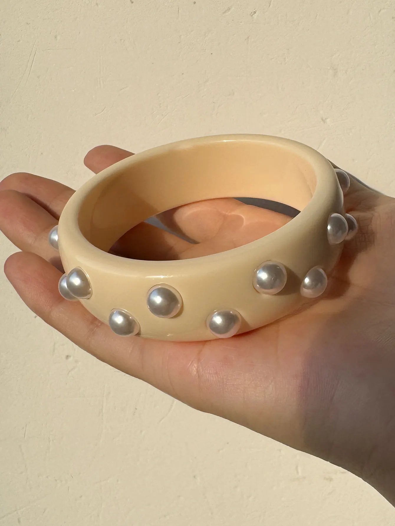 TEEK - Chunky Sunrise Yellow White Texture Silver Plated Bracelet JEWELRY theteekdotcom G